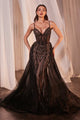 Ladivine CD863 Floor Length Beaded Tulle Gown