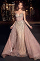Ladivine CD863 Floor Length Beaded Tulle Gown