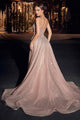 Ladivine CD863 Floor Length Beaded Tulle Gown
