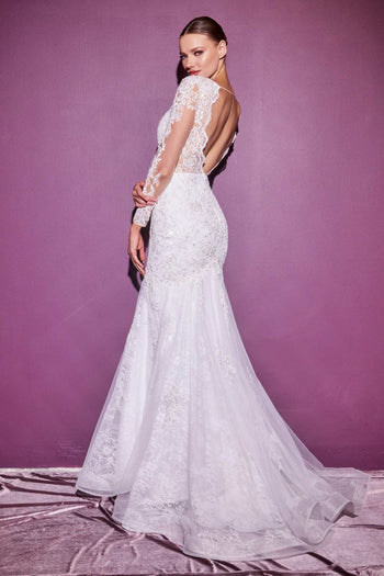 Cinderella Divine CD951W Lace Mermaid Wedding Gown