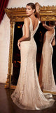 Cinderella Divine CD981 Long Pastel Beaded Lace Dress