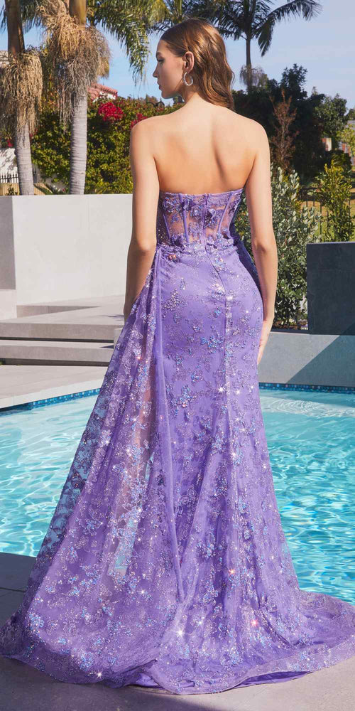 Ladivine CD998 Lavender Strapless Gown