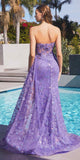 Ladivine CD998 Lavender Strapless Gown