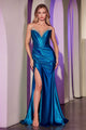 Ladivine CDS528 Dress Crystal Edged Fitted Satin Gown
