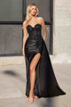 Ladivine CDS530 Strapless Sweetheart Fitted Satin Prom Dress