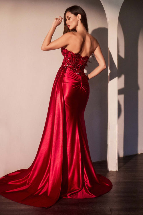 Chic Black Satin Prom Dress with Beaded Bodice