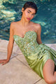 Chic Black Satin Prom Dress with Beaded Bodice