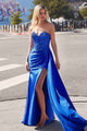 Ladivine CDS530 Strapless Sweetheart Fitted Satin Prom Dress