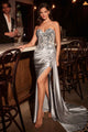 Ladivine CDS530 Strapless Sweetheart Fitted Satin Prom Dress