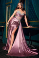 Ladivine CDS542 Off-Shoulder Evening Gown in English Violet