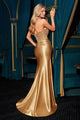 Ladivine CDS543 Satin Stretch Fitted Gown Strapless Boned Bodice