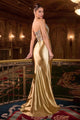 Strapless Gold Satin Corset Evening Gown by Cinderella Divine