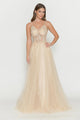 Champagne Gold Wedding Guest Dress Black Tie Formal Gown Plus Size 8183
