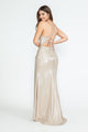 Vestido formal con escote en V, plisado y tirantes finos, de Lenovia 5302