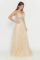 Champagne Gold Wedding Guest Dress Black Tie Formal Gown Plus Size 8183