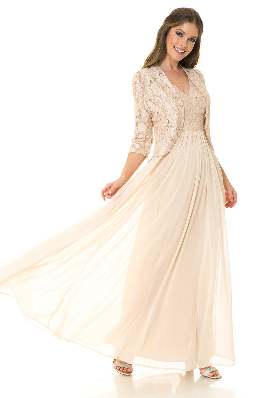 Red Carpet Dress V-Neck A-Line Sequin Formal Gown By Lenovia 5237