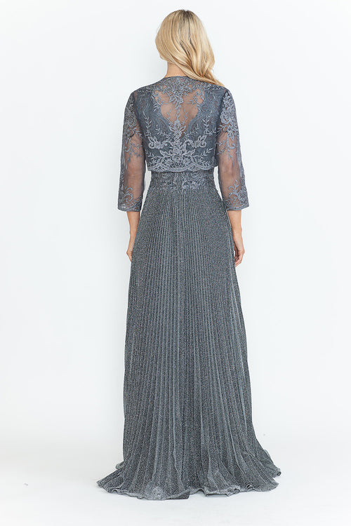 Mother Of The Groom Dress V-Neck 3/4 Sleeve Gown By Lenovia 8341-New Collection