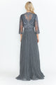 Mother Of The Groom Dress V-Neck 3/4 Sleeve Gown By Lenovia 8341-New Collection