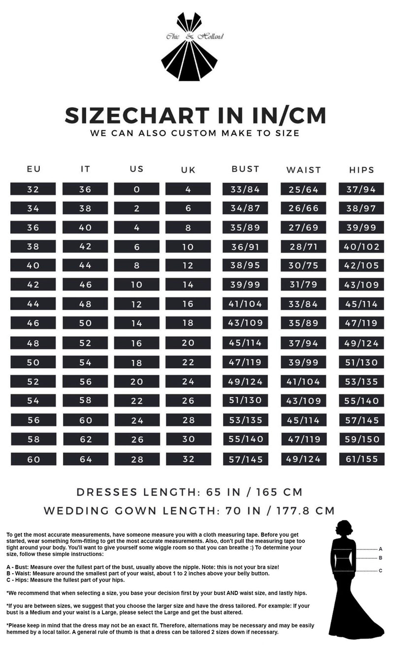 Chic and Holland Size Chart
