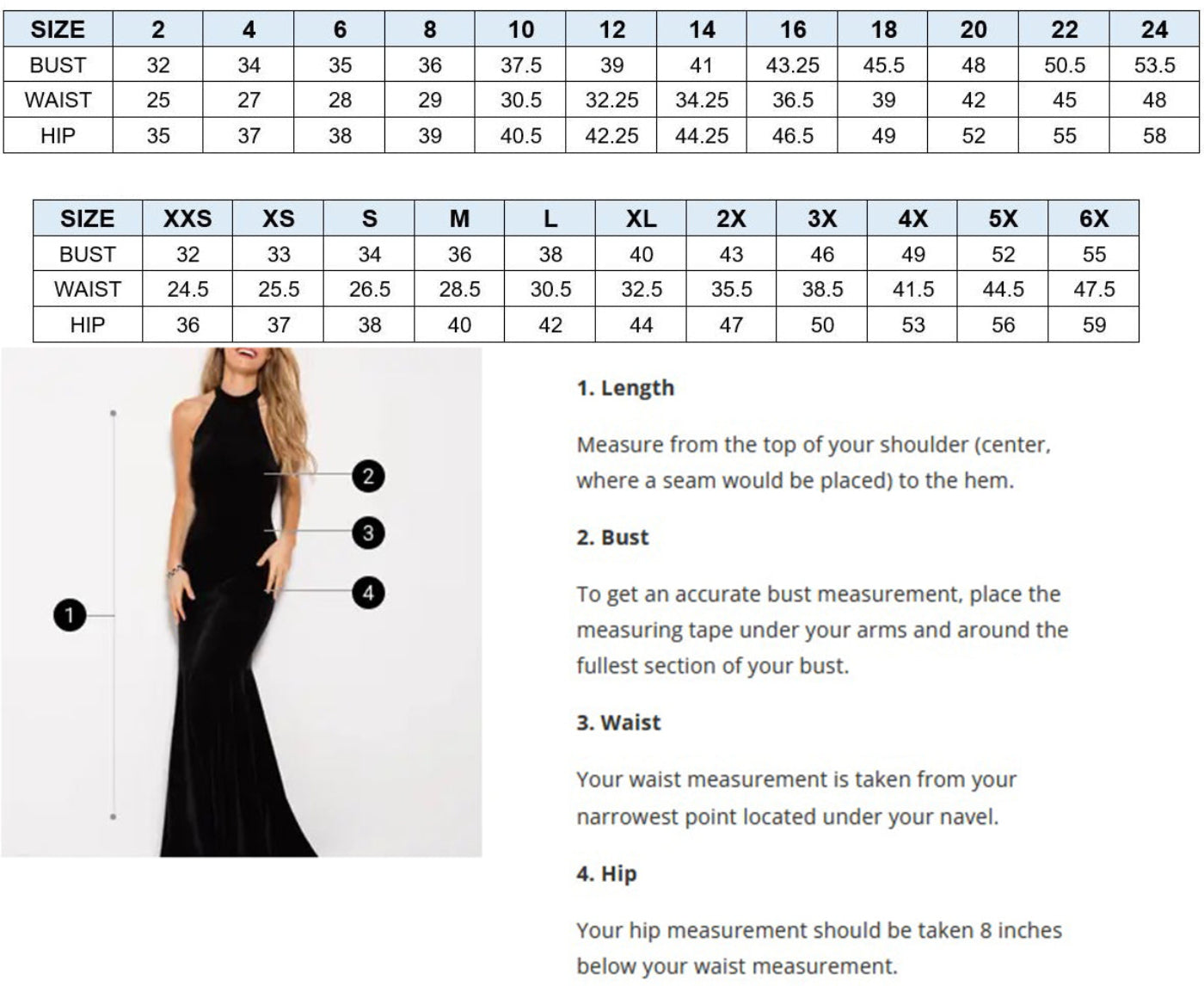 Formaldressshops1 Size Chart