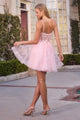 Ladivine CJ419 Short Damas Lace Applique Dress