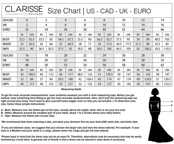 Clarisse Size Chart