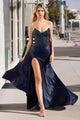 Ladivine CM369 Dress Strapless Stretch Taffeta Fitted Gown