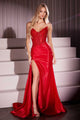 Ladivine CM369 Strapless Fitted Evening Gown