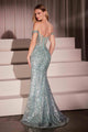 Ladivine CM373 Sequin Off-Shoulder Gown