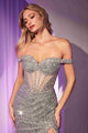 Ladivine CM373 Dress Off The Shoulder Sequin Fitted Gown