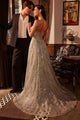 Ladivine CM384 Strapless Glitter Printed Gown & Overskirt