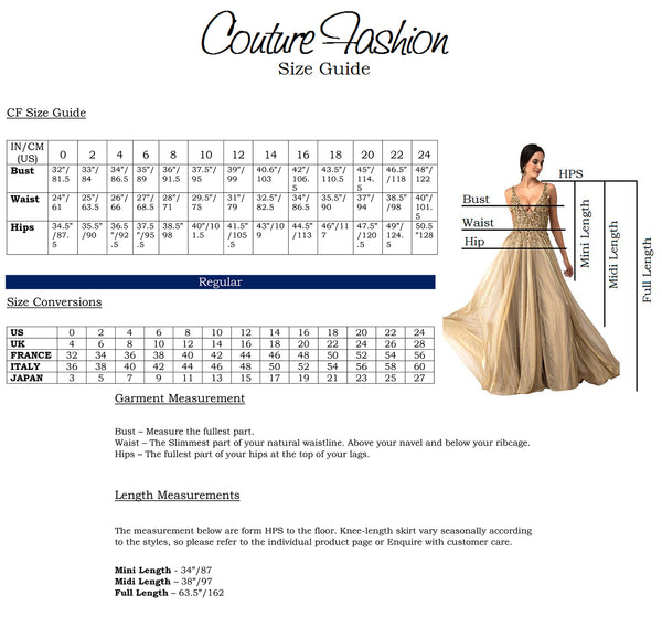 Couture fashion by FG Size Chart
