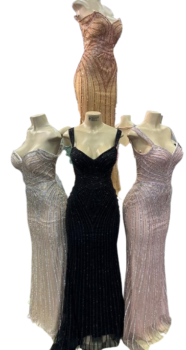 Sleeveless Beaded Mermaid Prom Dress Crystal Rhinestone Strapless Evening Gown by CT-2653