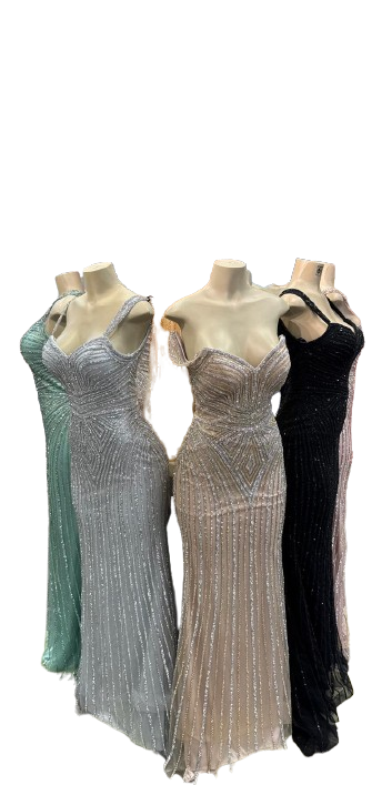 Sleeveless Beaded Mermaid Prom Dress Crystal Rhinestone Strapless Evening Gown by CT-2653
