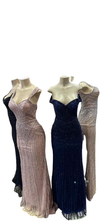 Sleeveless Beaded Mermaid Prom Dress Crystal Rhinestone Strapless Evening Gown by CT-2653