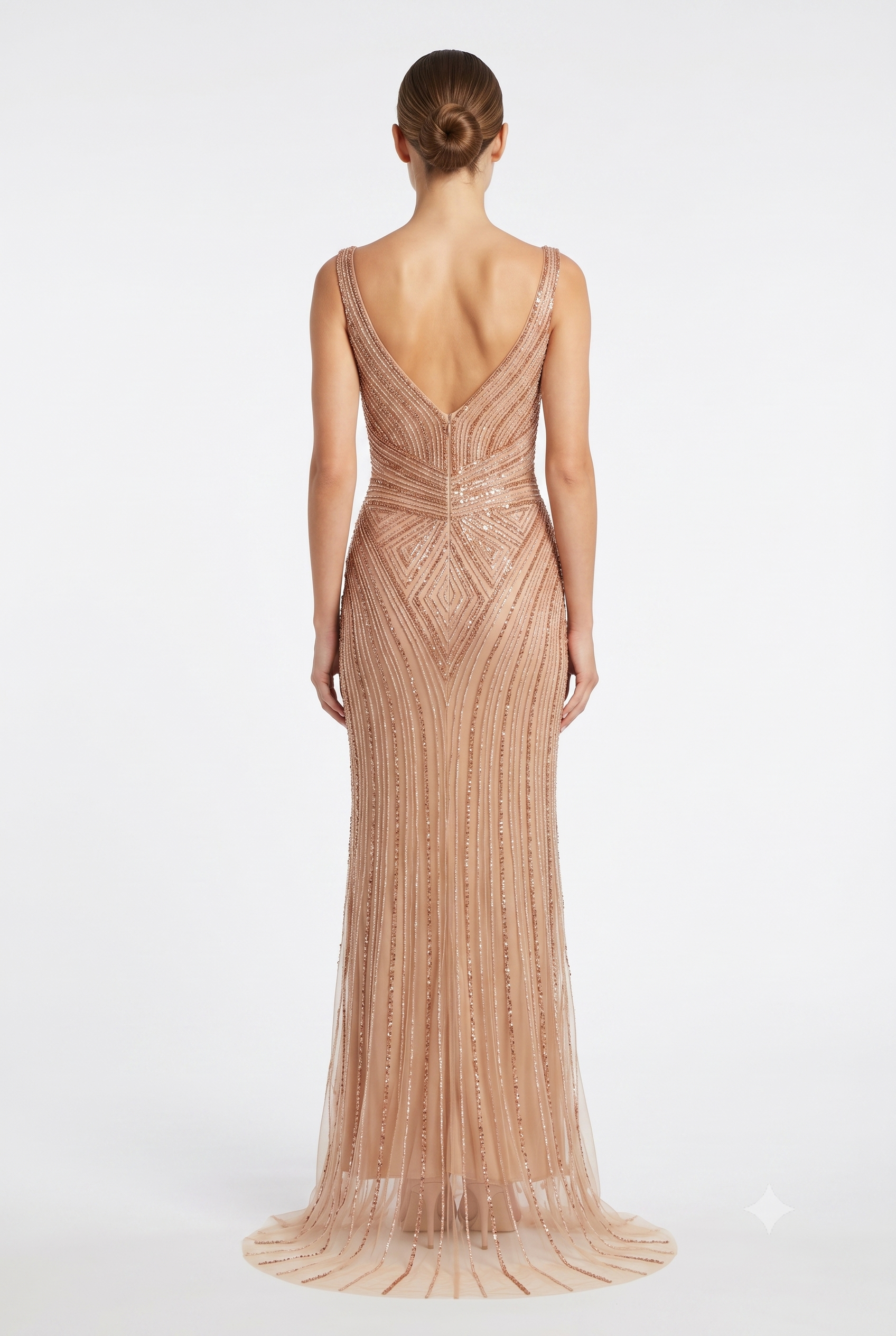 Sleeveless Beaded Mermaid Prom Dress Crystal Rhinestone Strapless Evening Gown by 2653