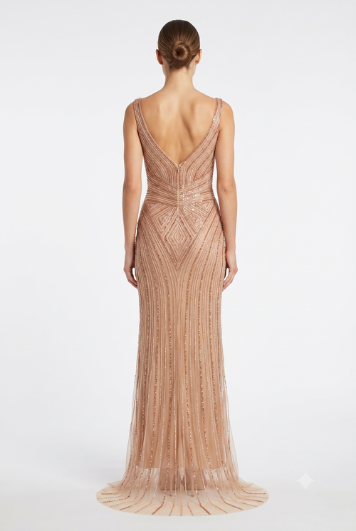 Sleeveless Beaded Mermaid Prom Dress Crystal Rhinestone Strapless Evening Gown by 2653