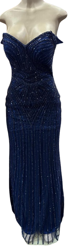 Sleeveless Beaded Mermaid Prom Dress Crystal Rhinestone Strapless Evening Gown by CT-2653