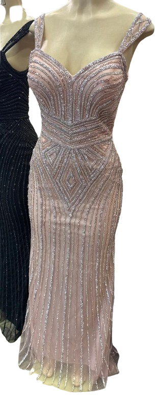 Sleeveless Beaded Mermaid Prom Dress Crystal Rhinestone Strapless Evening Gown by CT-2653