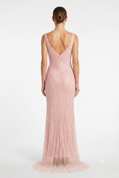 Sleeveless Beaded Mermaid Prom Dress Crystal Rhinestone Strapless Evening Gown by 2653