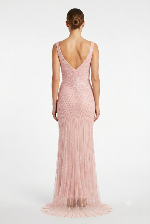 Sleeveless Beaded Mermaid Prom Dress Crystal Rhinestone Strapless Evening Gown by 2653