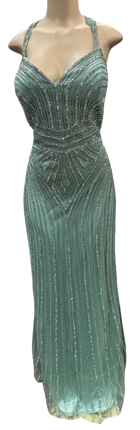 Sleeveless Beaded Mermaid Prom Dress Crystal Rhinestone Strapless Evening Gown by CT-2653