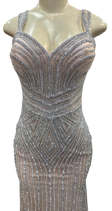 Sleeveless Beaded Mermaid Prom Dress Crystal Rhinestone Strapless Evening Gown by CT-2653