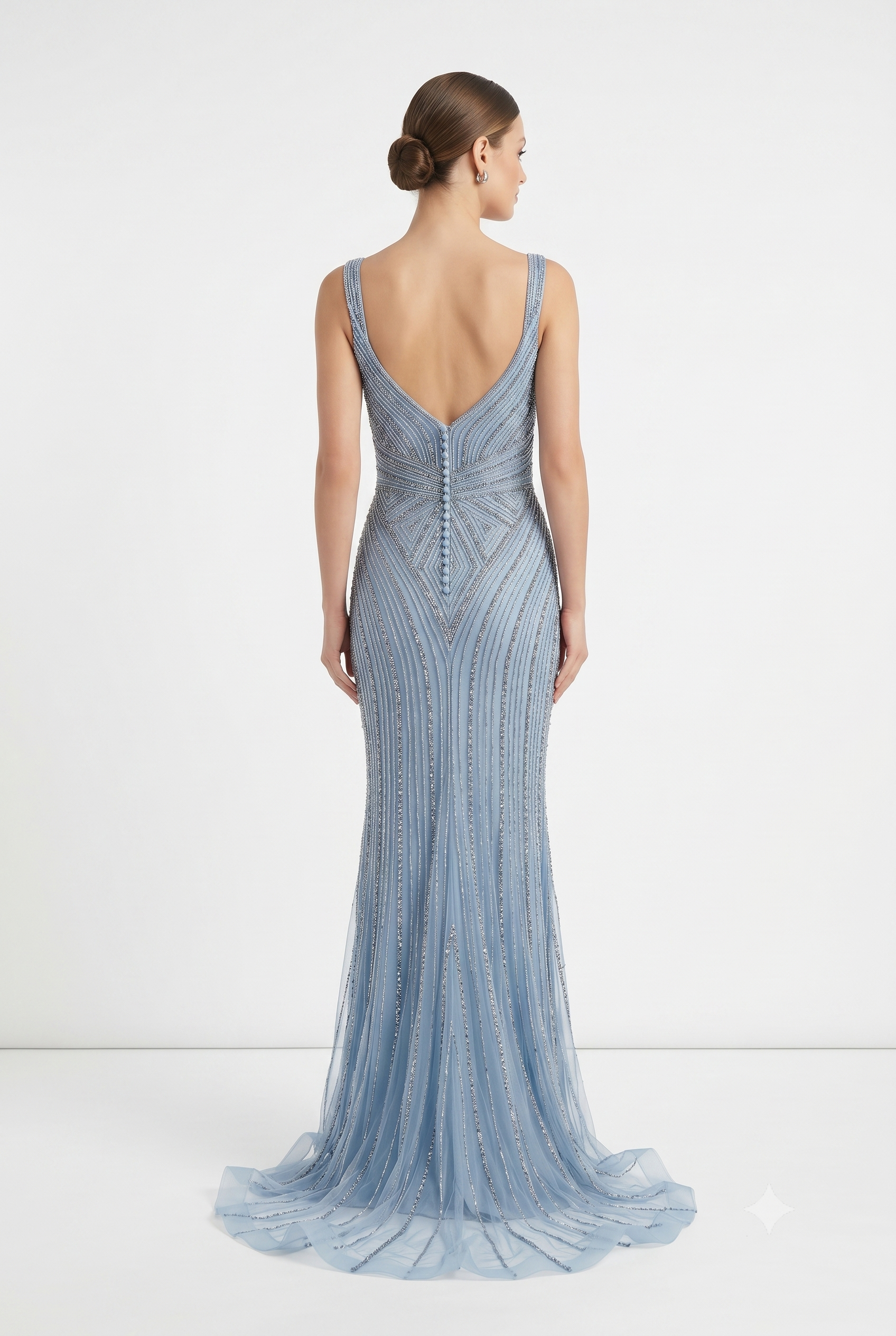 Sleeveless Beaded Mermaid Prom Dress Crystal Rhinestone Strapless Evening Gown by 2653