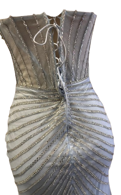 Sweetheart Spaghetti Strap Fully Beaded Illusion Corset Mermaid Slit Prom Dress by CT-2688