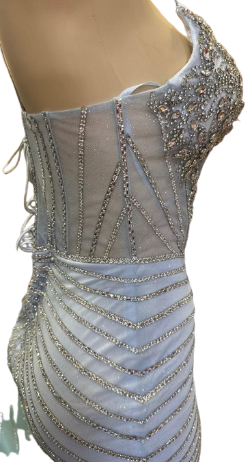 Sweetheart Spaghetti Strap Fully Beaded Illusion Corset Mermaid Slit Prom Dress by CT-2688