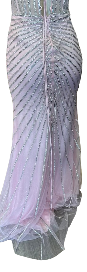 Sweetheart Spaghetti Strap Fully Beaded Illusion Corset Mermaid Slit Prom Dress by CT-2688