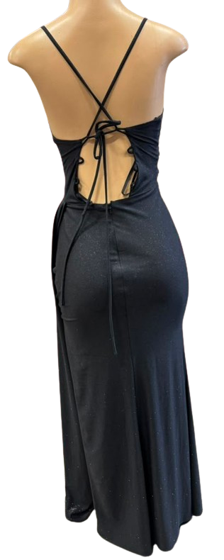 Glitter Ruched Sheath Prom Dress with Lace-Up Corset Back & Thigh Slit Evening Gown by Ct-2695