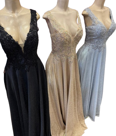 Beaded Lace Prom Gown with Illusion Neckline and Cap Sleeves A-Line Evening Dress by CT-2698