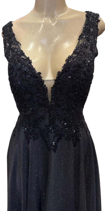 Beaded Lace Prom Gown with Illusion Neckline and Cap Sleeves A-Line Evening Dress by CT-2698